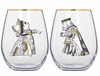 Alice In Wonderland Set Of 2 Clear Glass Tumblers, 350 Ml