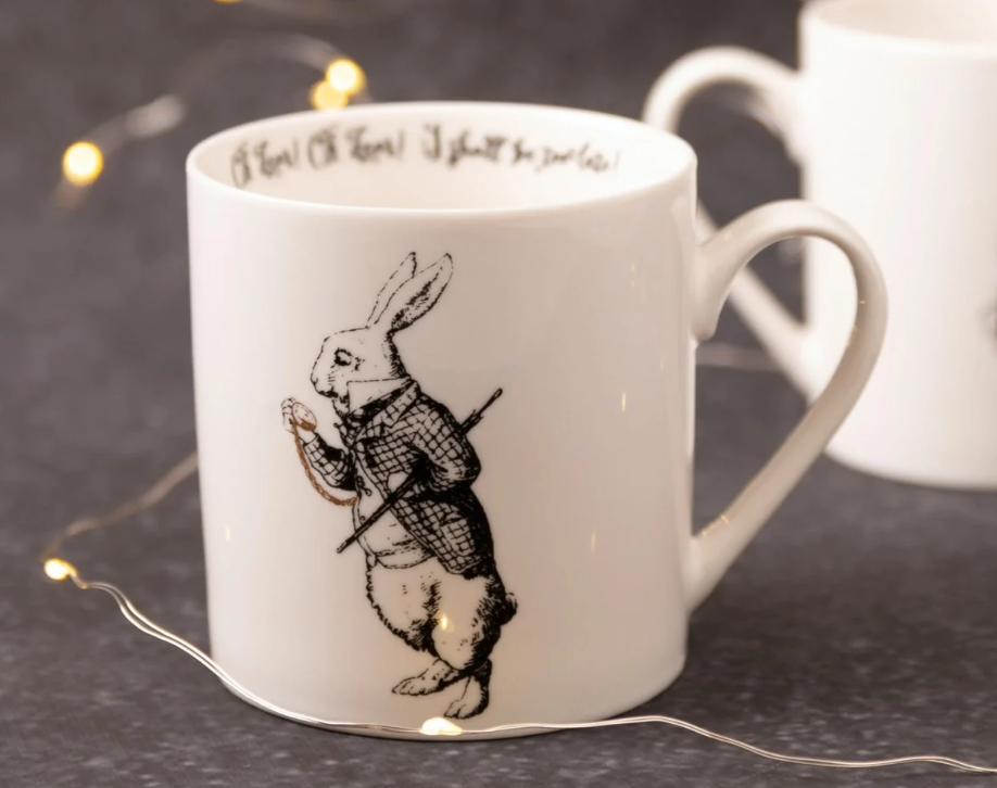 Victoria & Albert Alice In Wonderland Can Mug, White Rabbit, 350ml, Gift Boxed