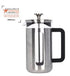 Pisa Glass Cafetiere With Stainless Steel Frame - Chrome - 8 Cup/1l Glass Coffee Plungers The Cooks Kitchen 