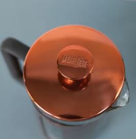 Pisa Glass Cafetiere With Stainless Steel Frame - Copper - 8 Cup/1 L Glass Coffee Plungers The Cooks Kitchen 