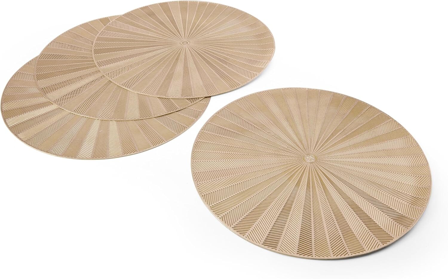 Mikasa Round Placemats Set Of 4 38cm - Gold Placemats The Cooks Kitchen 