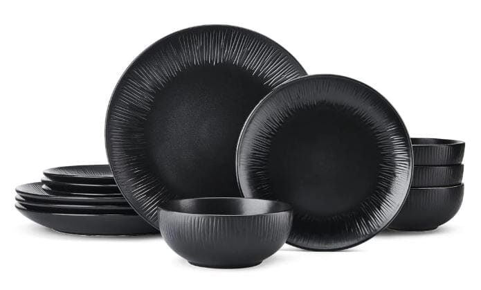 Mikasa Jardin Midnight 12-piece Stoneware Dinner Set - Black 12 Piece The Cooks Kitchen 