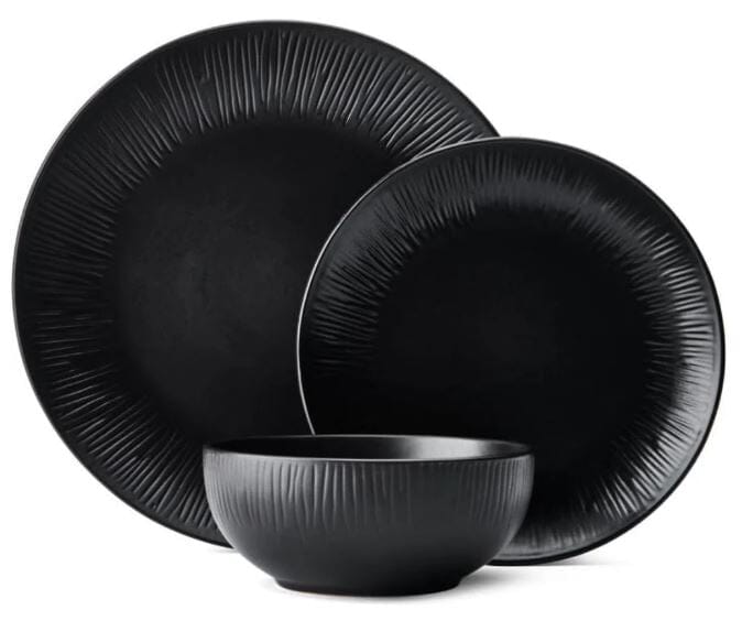 Mikasa Jardin Midnight 12-piece Stoneware Dinner Set - Black 12 Piece The Cooks Kitchen 