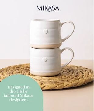 Mikasa Farmhouse Heart Set Of 2 380ml Mugs Mugs - Cups & Saucers The Cooks Kitchen 