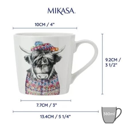 Mikasa Tipperleyhill 380ml Mug - Highland Cow Mugs - Cups & Saucers The Cooks Kitchen 