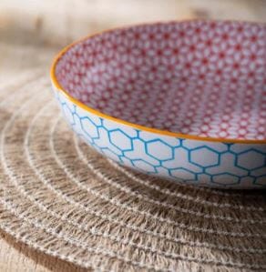 Mikasa Coupe Pasta Dinner Bowl 21cm - Geometric Blue Bowls The Cooks Kitchen 