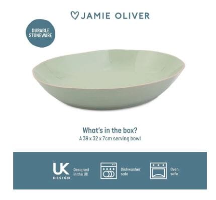 Jamie Oliver Big Love Serving Bowl 39x32cm - Green Platters & Bowls The Cooks Kitchen 