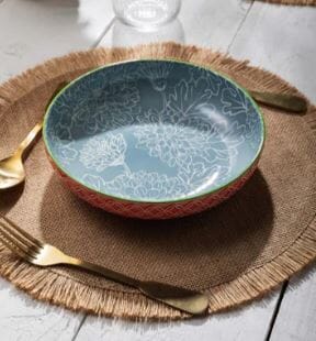 Mikasa Coupe Pasta Dinner Bowl 21cm - Geometric Leaf Bowls The Cooks Kitchen 