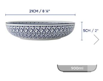 Mikasa 21cm Coupe Pasta Bowl -  Blue Mediterranean