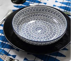 Mikasa 21cm Coupe Pasta Bowl -  Blue Mediterranean