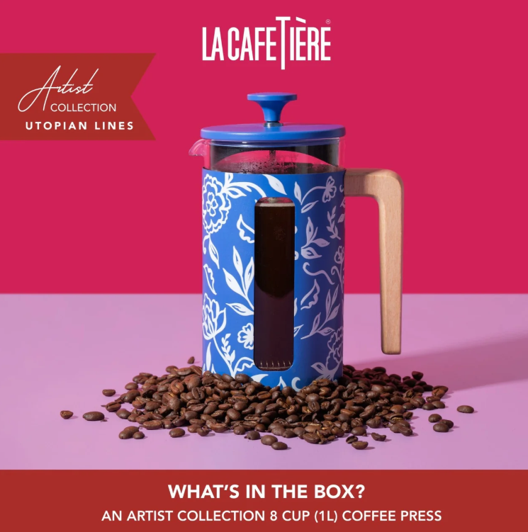 La Cafetière Pisa Cafetière 8 Cup / 1l (blu Fiorato)