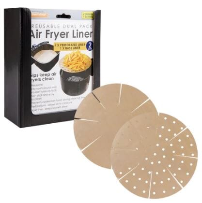 Toasta Bags Reusable Round Air Fryer Liners Dual Pack Set Of 2 - Gold Air Fryer Accessories The Cooks Kitchen 