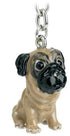 Tan Pug, Key Ring/bag Charm Novelty Gifts The Cooks Kitchen 