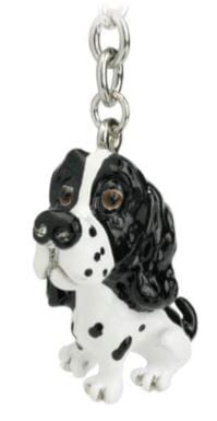 Springer Spaniel Black & White, Key Ring/bag Charm Novelty Gifts The Cooks Kitchen 