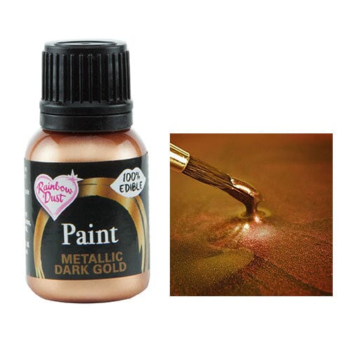 Rainbow Dust - Food Paint - Metallic Dark Gold Colouring The Cooks Kitchen 