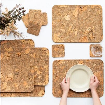 Square Coasters - Natural Cork - Set Of 4 Placemats & Coasters The Cooks Kitchen 
