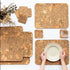 Square Coasters - Natural Cork - Set Of 4 Placemats & Coasters The Cooks Kitchen 