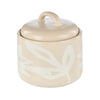 Leaf & Bean Freya Sugar Pot 9x9x8cm - Oat & White