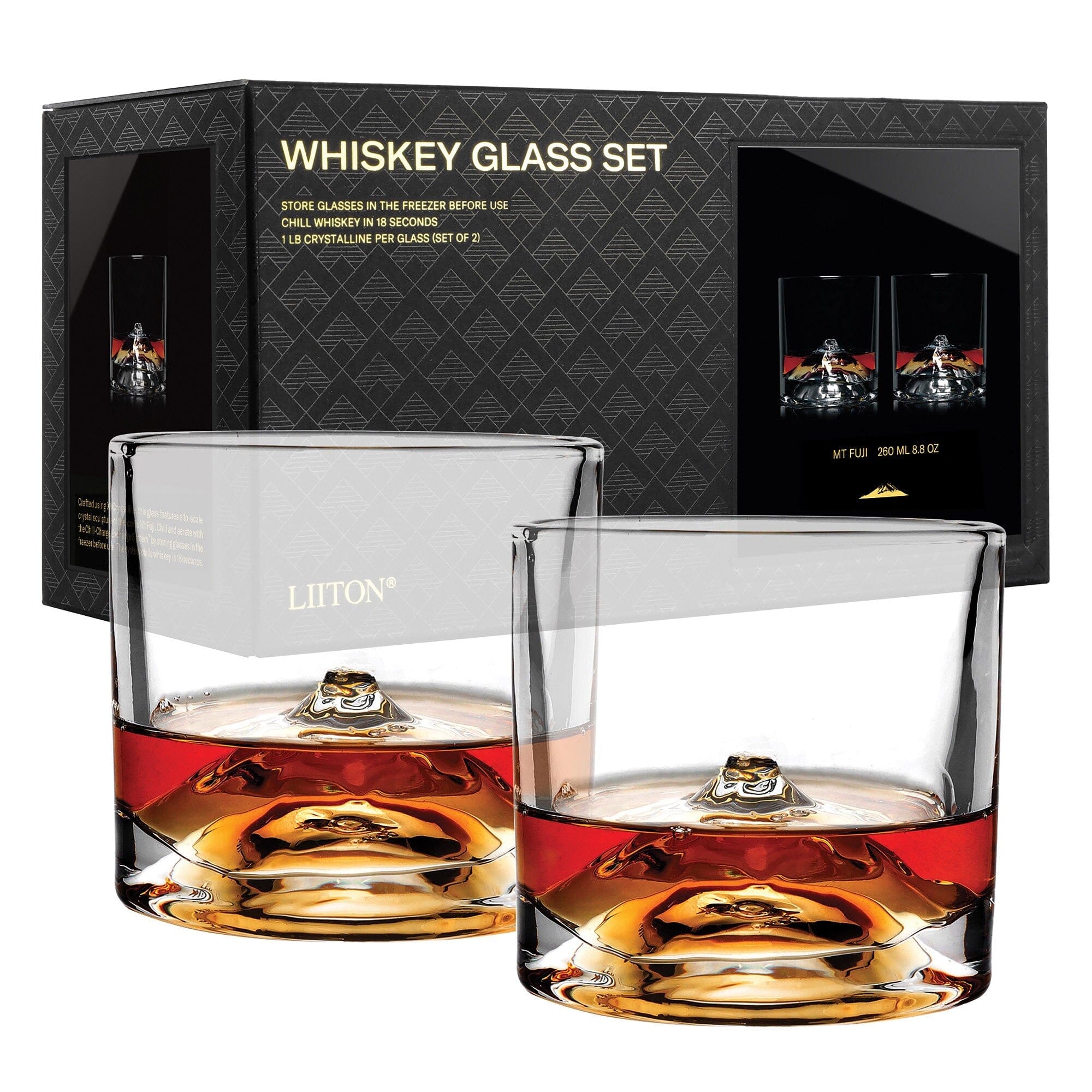 Liiton Fuji Whiskey Glasses Set Of 2 260ml Spirit The Cooks Kitchen 