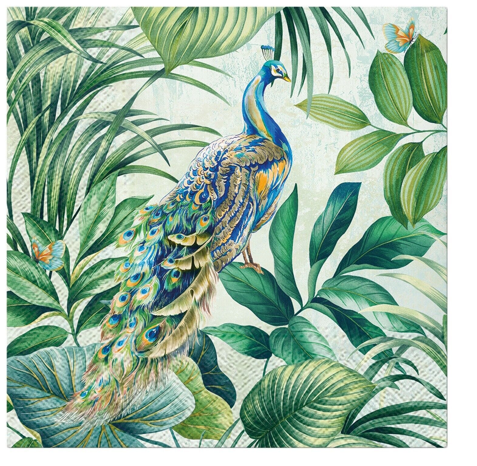Paw Luncheon Napkin 33cm - Peacock Table Cloths & Napkins The Cooks Kitchen 