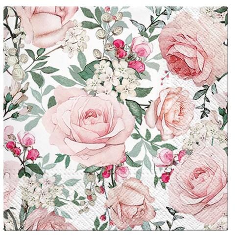Paw Lunch Napkins 33cm Gorgeous Roses Napkins The Cooks Kitchen 