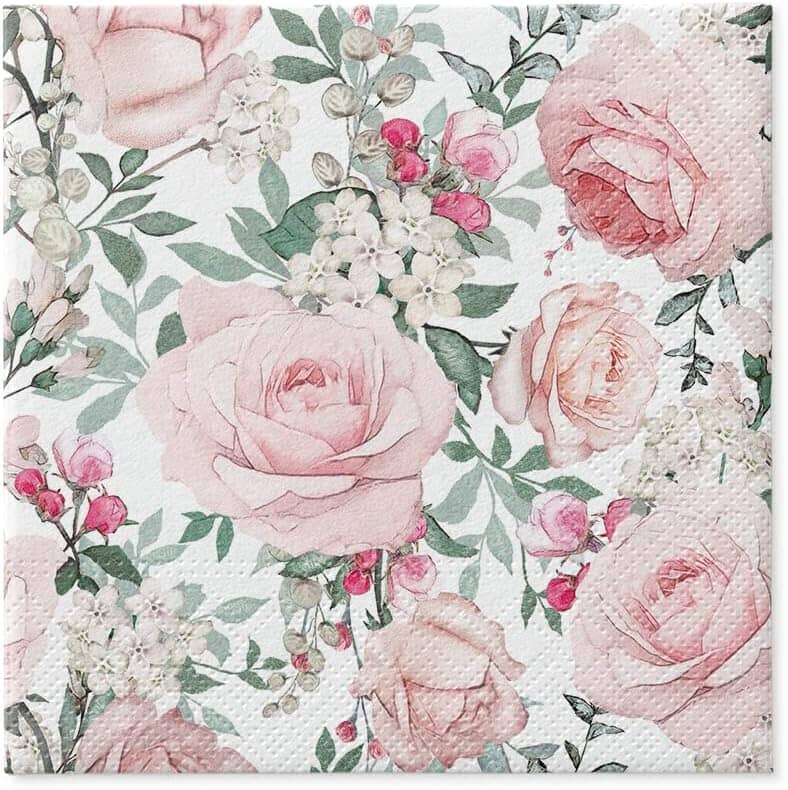 Paw Lunch Napkin 33cm Roses Glory Cream Napkins The Cooks Kitchen 