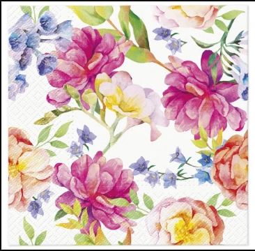 Paw Lunch Napkin 33cm Orchid With Peony