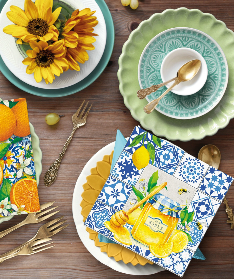 Paw Lunch Napkins 33cm Citrus And Honey