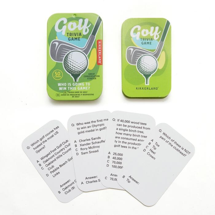 Kikkerland Golf Trivia Game, Tin Of Cards Novelty Gifts The Cooks Kitchen 