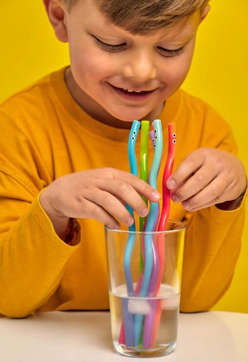 Kikkerland Wiggly Worm Colour Changing Straws Set Of 6 Barware Accessories The Cooks Kitchen 