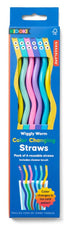 Kikkerland Wiggly Worm Colour Changing Straws Set Of 6