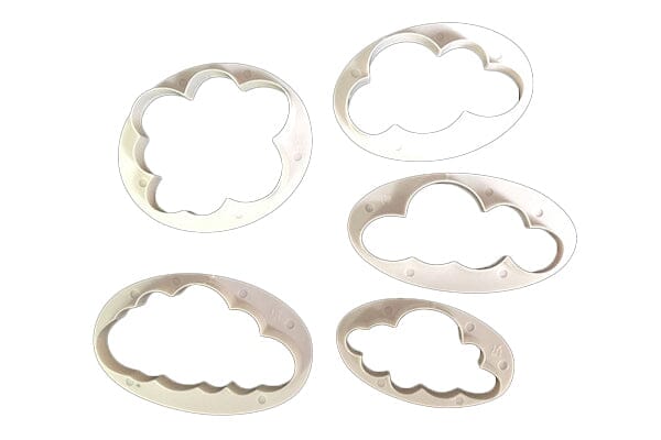 Fluffy Clouds Plastic Cutters Set - 5 Pieces Fondant Cutters The Cooks Kitchen 