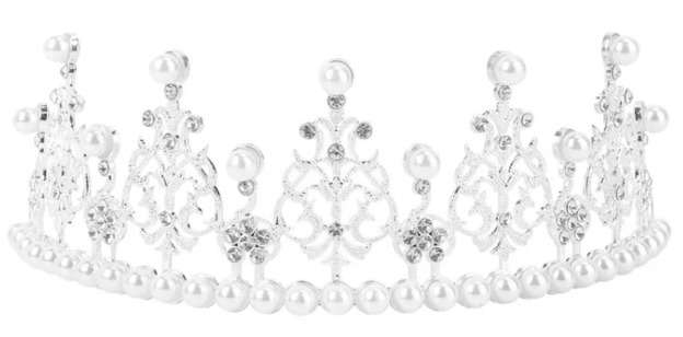 Iconic Cake Art Silver Pearl Accent Tiara145mm 