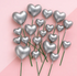 Iconic Cake Art Silver Heart Cake Toppers 20pc