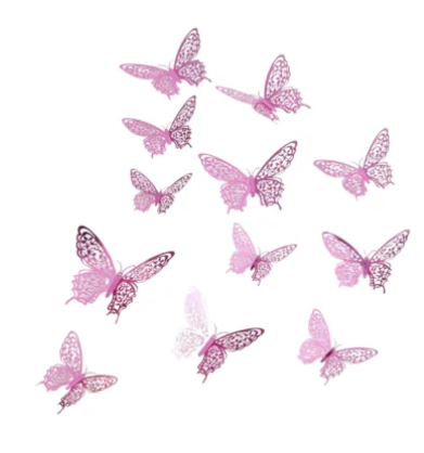 Iconic Cake Art Metallic Pink Butterfly Topper