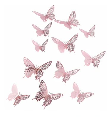 Iconic Cake Art Rose Gold Butterfly Topper