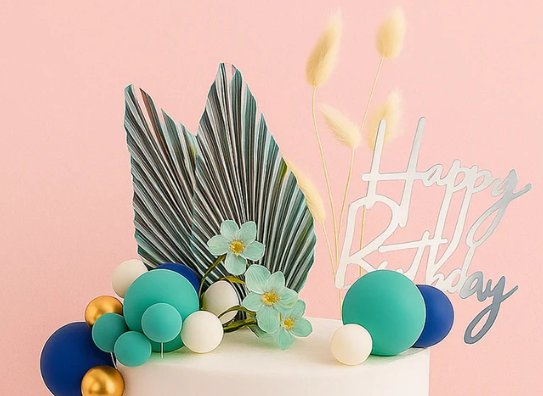 Iconic Cake Art Blue Ocean Cake Topper Set