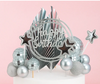 Iconic Cake Art Silver Disco Cake Topper Set