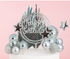 Iconic Cake Art Silver Disco Cake Topper Set