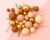 Iconic Cake Art Earth Tone And Gold Ball Topper Set 32pc