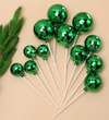 Iconic Cake Art Green Disco Balls 12pc