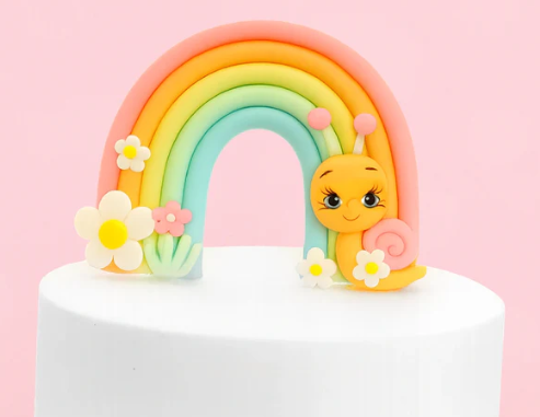 Iconic Cake Art Rainbow Snail Topper