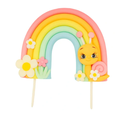 Iconic Cake Art Rainbow Snail Topper
