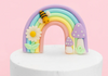 Iconic Cake Art Pastel Rainbow Bee Topper
