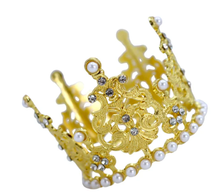Iconic Cake Art Gold Crown Topper 7.5cm