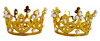 Iconic Cake Art Gold Crown Toppers 2pk 5cm