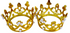 Iconic Cake Art Gold Crown Toppers 2pk 5cm