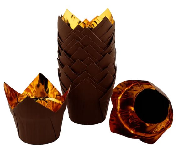 Iconic Cake Art 25pk Brown Tulip Baking Cups Boards & Boxes & Packaging The Cooks Kitchen 
