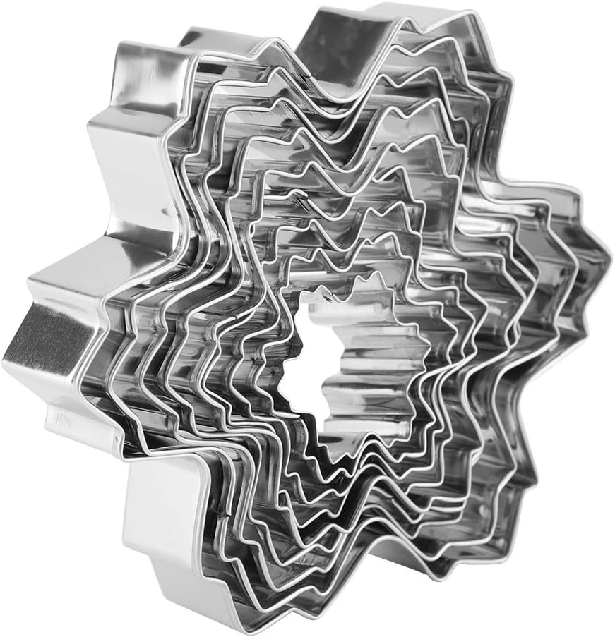 My Kitchen Addiction - Snowflake/tree Cookie Cutter - 9 Stainless Steel Pcs