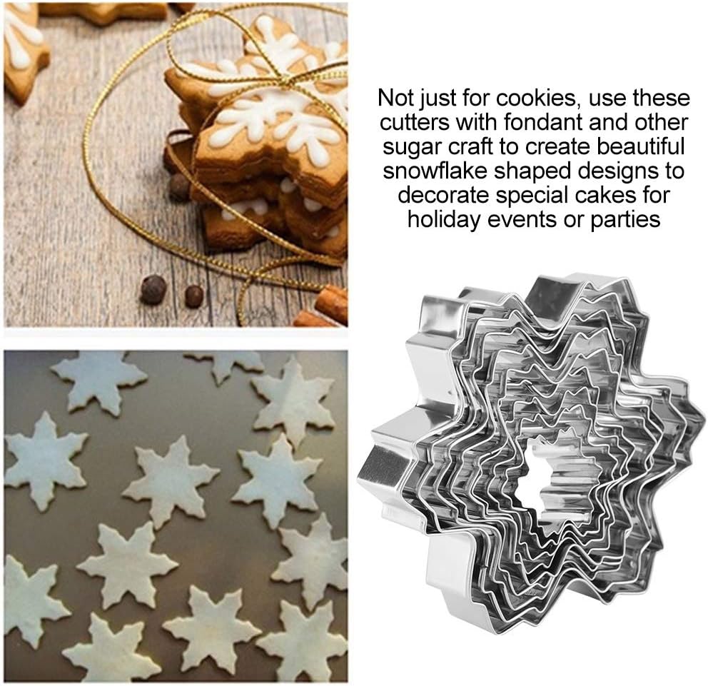 My Kitchen Addiction - Snowflake/tree Cookie Cutter - 9 Stainless Steel Pcs